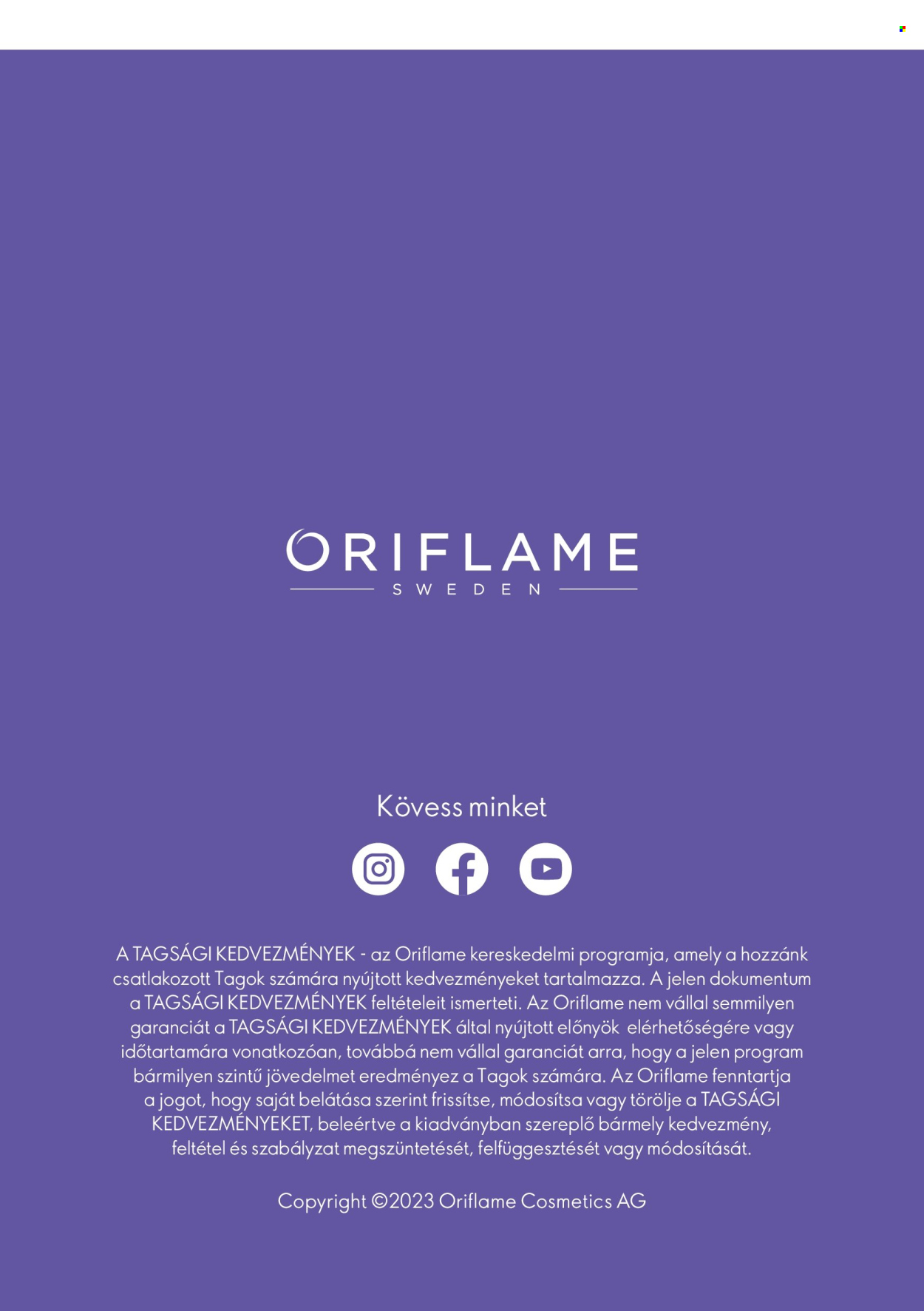 Oriflame akciós újságok. Oldal 1