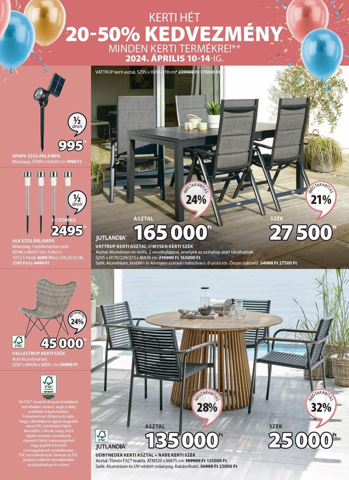 thumbnail - JYSK akciós újsága  - 2024.04.10 - 2024.05.14 - Akciós termékek - szolárlámpa, asztal, kerti asztal, szék, kerti szék.  5. Oldal