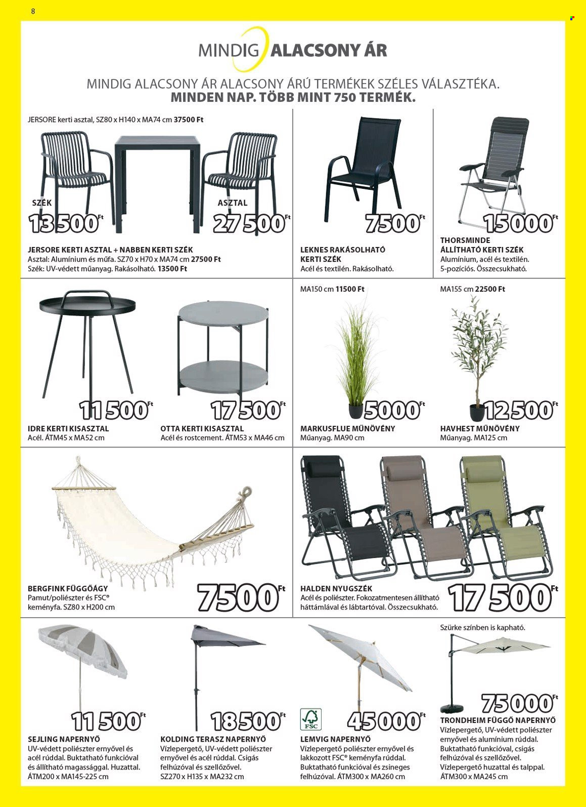 thumbnail - JYSK akciós újsága  - 2024.04.10 - 2024.05.14 - Akciós termékek - szék, kerti szék, asztal, kerti asztal, kisasztal, függőágy, napozóágy, napernyő.  9. Oldal