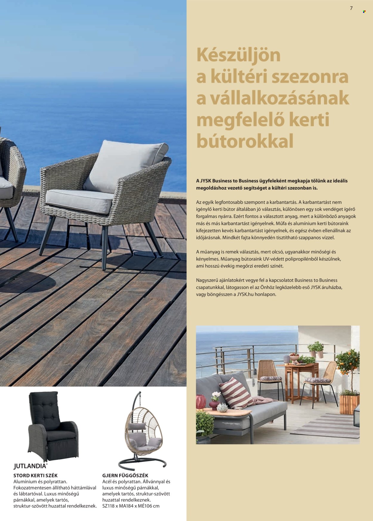 thumbnail - JYSK akciós újsága  - Akciós termékek - szék, kerti szék, függőfotel.  8. Oldal