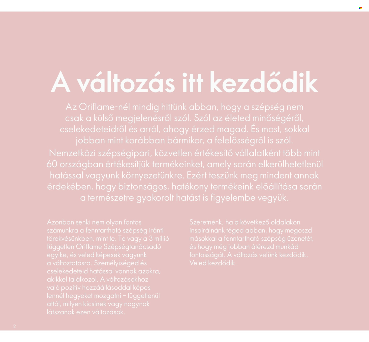 Oriflame akciós újságok. Oldal 2