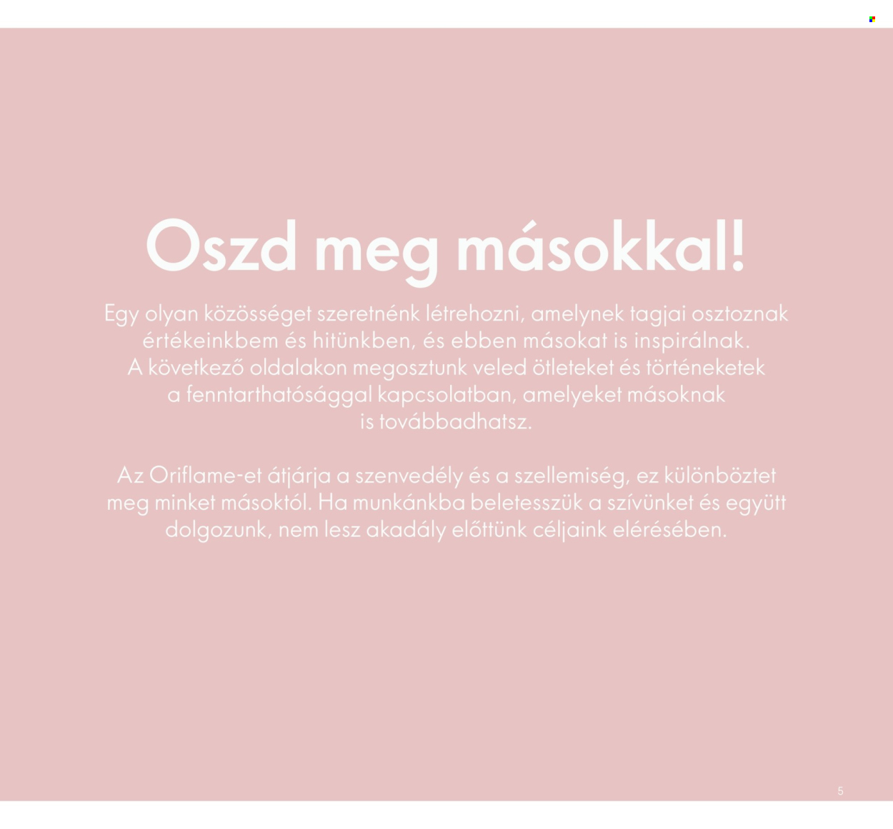 Oriflame akciós újságok. Oldal 5