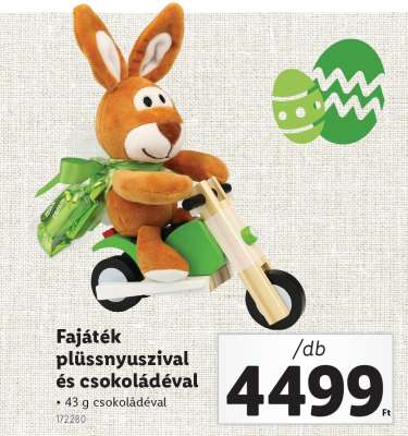 Fajáték plüssnyuszival és csokoládéval