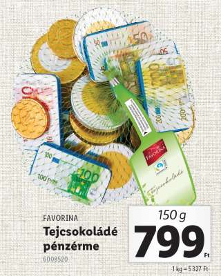 FAVORINA Tejcsokoládé pénzérme