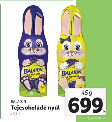BALATON Tejcsokoládé nyúl