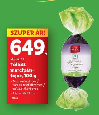 Favorina Töltött marcipán tojás, 100 g