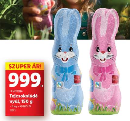 FAVORINA Tejcsokoládé nyúl, 150 g