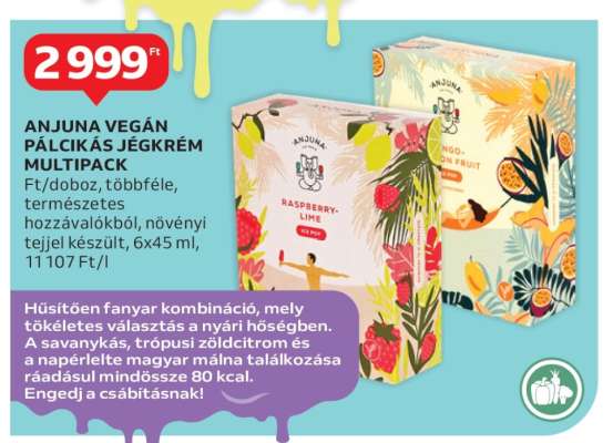 ANJUNA VEGAN PÁLCIKÁS JÉGKRÉM MULTIPACK