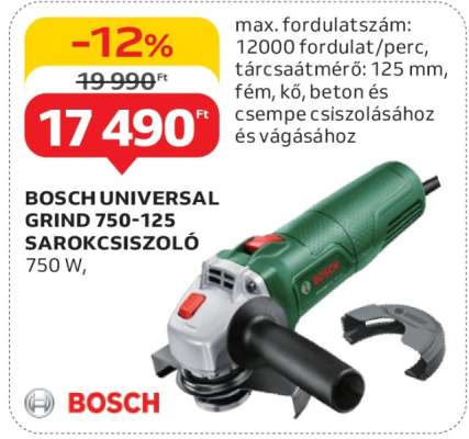 BOSCH UNIVERSAL GRIND 750-125 SAROKCSISZOLÓ