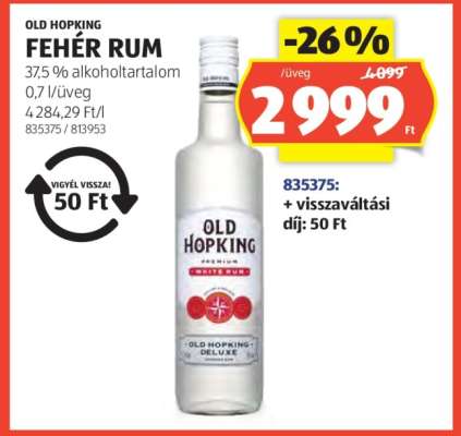 Old Hopking Fehér Rum