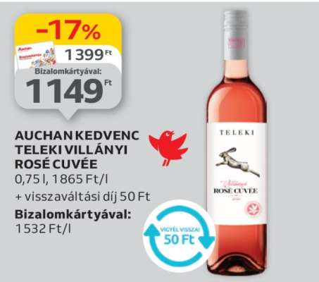Auchan Kedvenc Teleki Villányi Rosé Cuvée