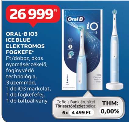 ORAL-B IO3 ICE BLUE ELEKTROMOS FOGKEFE