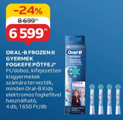 ORAL-B FROZEN II GYERMEK FOGKEFE PÓTFEJ