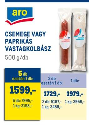 Csemege vagy Paprikás Vastagkolbász