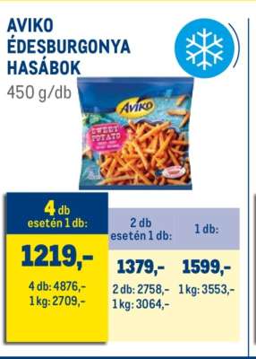 Aviko édesburgonya hasábok