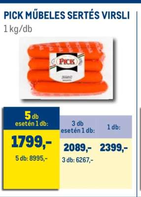 PICK Műbeles Sertés Virsli