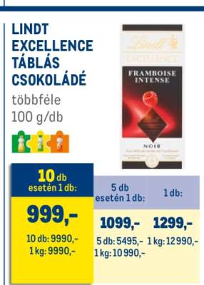 Lindt Excellence tábla csokoládé