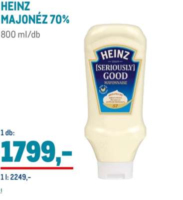 HEINZ MAJONÉZ 70%