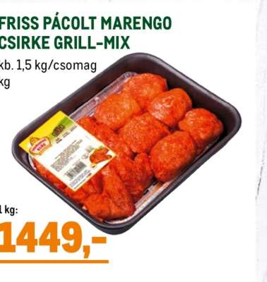 Friss Pácolt Marengo Csirke Grill-Mix