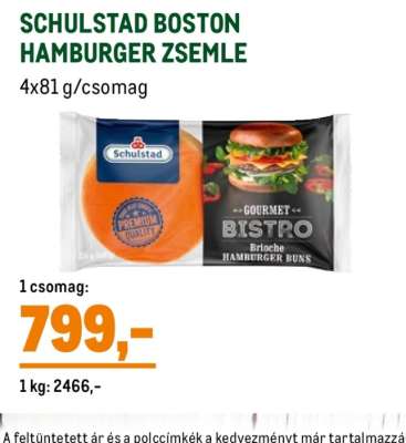 SCHULSTAD BOSTON HAMBURGER ZSEMLE