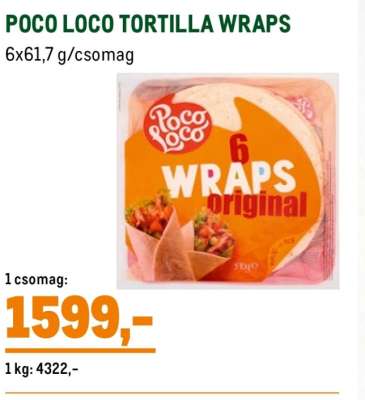 POCO LOCO TORTILLA WRAPS