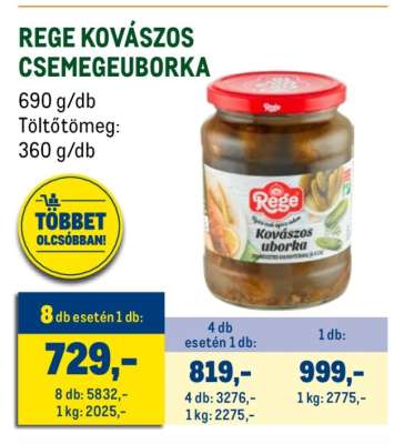 Rege Kovászos Csemegeuborka