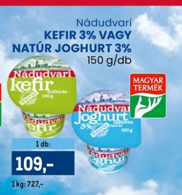 Nádudvari Kefir 3% vagy Natúr Joghurt 3%