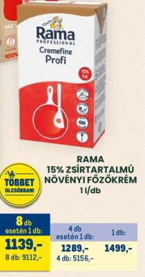 Rama 15% zsírtartalmú növényi főzőkrém