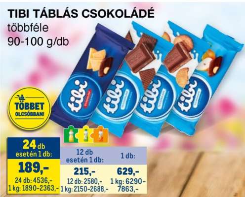 TIBI Táblás csokoládé