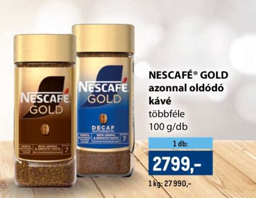 NESCAFÉ GOLD azonnal oldódó kávé