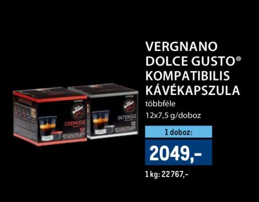 VERGNANO DOLCE GUSTO® KOMPATIBILIS KÁVÉKAPSZULA