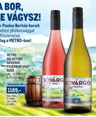 METRO SELECTION SÓVÁRGÓ FEHÉRBOR VAGY ROSÉ