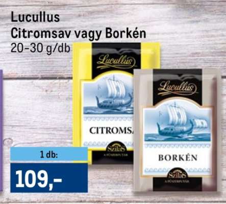 Lucullus Citromsav vagy Borkén