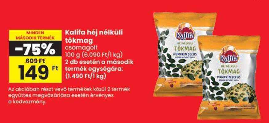 Kalifa héj nélküli tökmag