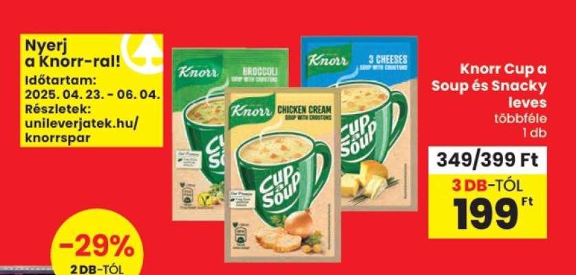 Knorr Cup a Soup és Snacky leves