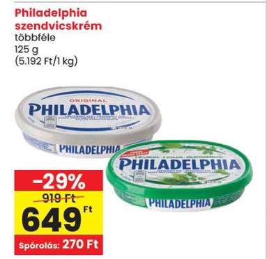 Philadelphia szendvicskrém