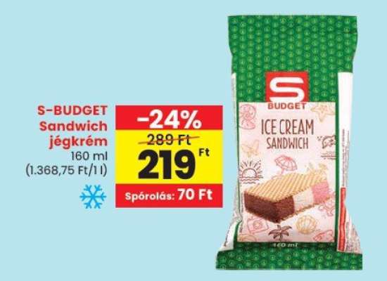 S-BUDGET Sandwich jégkrém