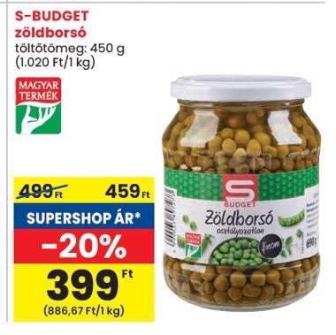 S-BUDGET zöldborsó