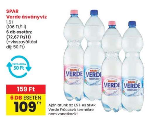 SPAR Verde ásványvíz