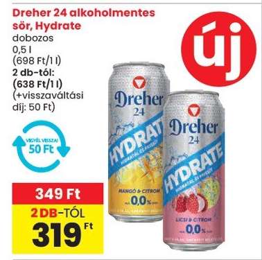 Dreher 24 alkoholmentes sör, Hydrate
