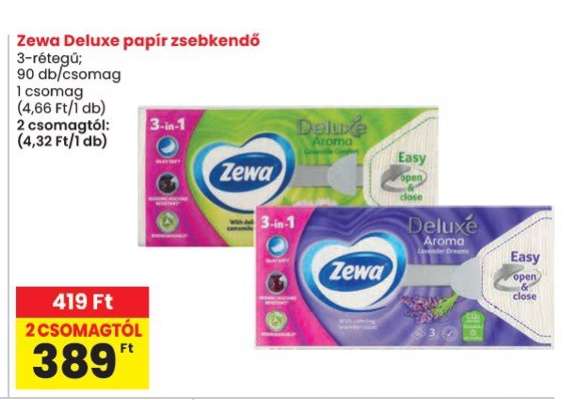 Zewa Deluxe papír zsebkendő