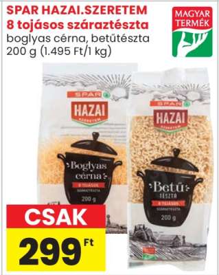 SPAR HAZAI.SZERETEM 8 tojásos száraztészta
