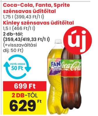 Coca-Cola, Fanta, Sprite szénsavas üdítőital