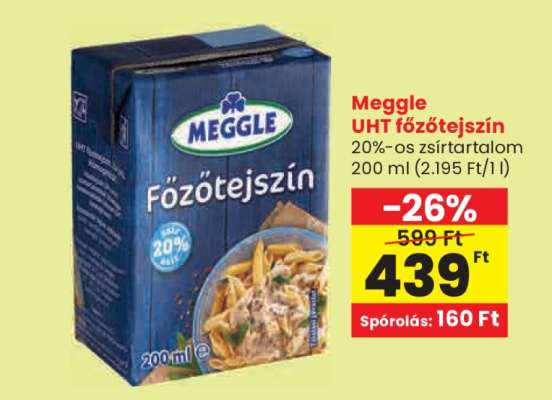 MEGGLE UHT Főzőtejszín