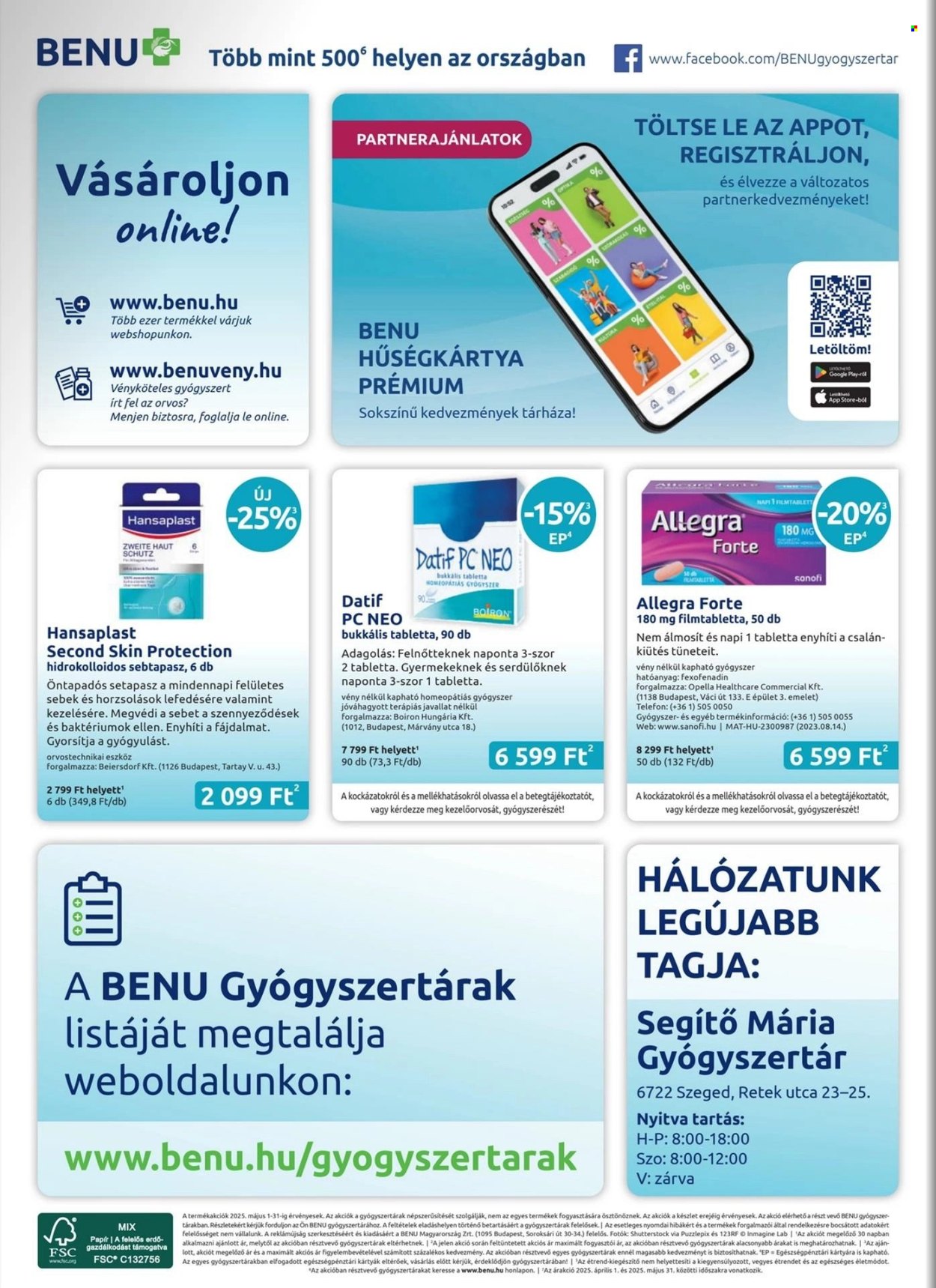 BENU Gyógyszertár akciós újságok - 2025.05.01 - 2025.05.31. Oldal 1