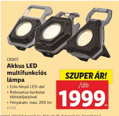 CRIVIT Akkus LED multifunkciós lámpa
