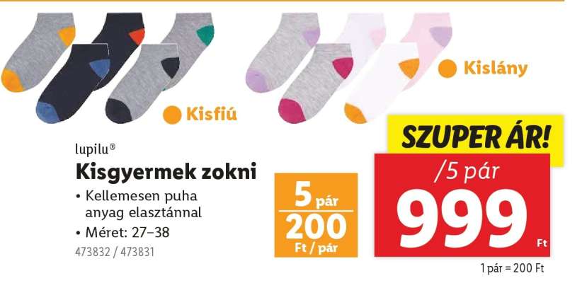 LUPILU® Kisgyermek zokni