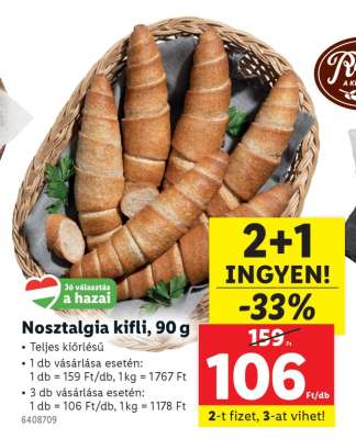Nosztalgia kifli, 90 g