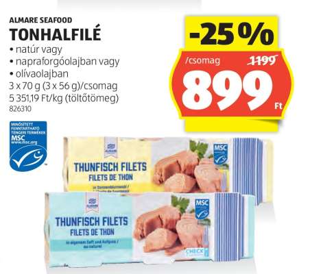 Almare Seafood Tonhalfilé