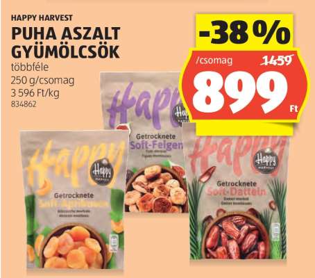 Happy Harvest Puha Aszalt Gyümölcsök